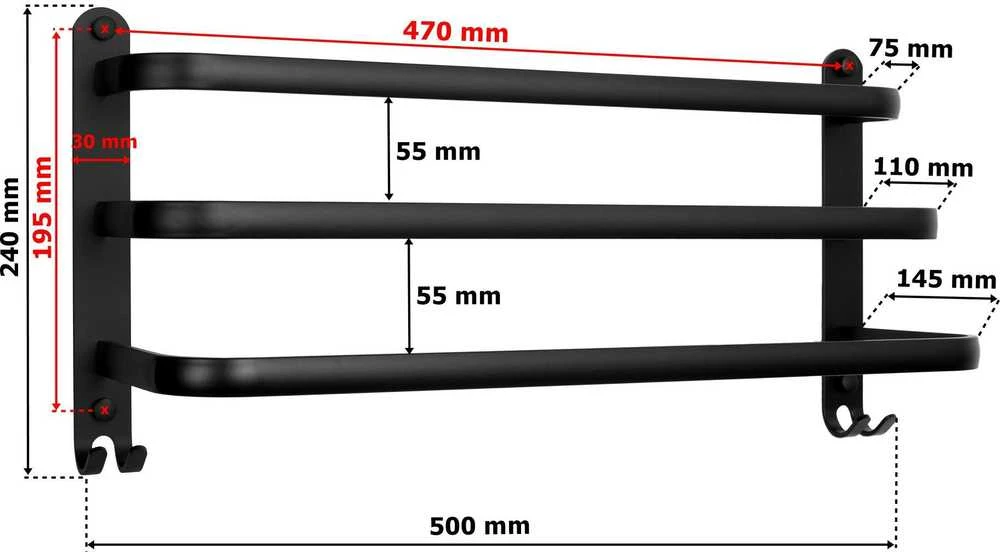 Athos pakaba 50 cm juoda palėpė