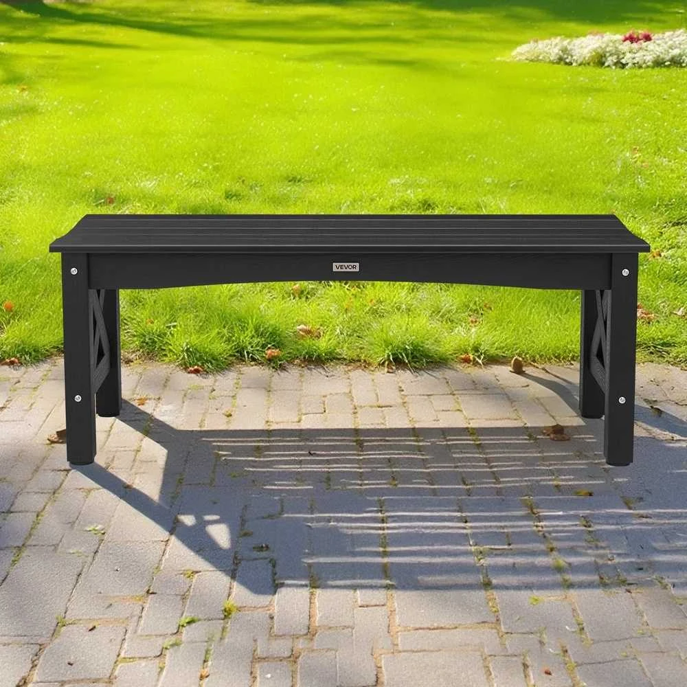 VEVOR Lauko suoliukas 113 cm, plastikinis, 272 kg, juodas