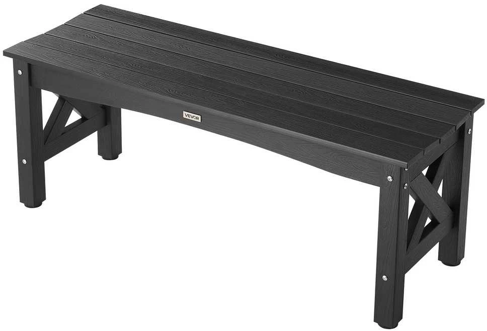 VEVOR Lauko suoliukas 113 cm, plastikinis, 272 kg, juodas