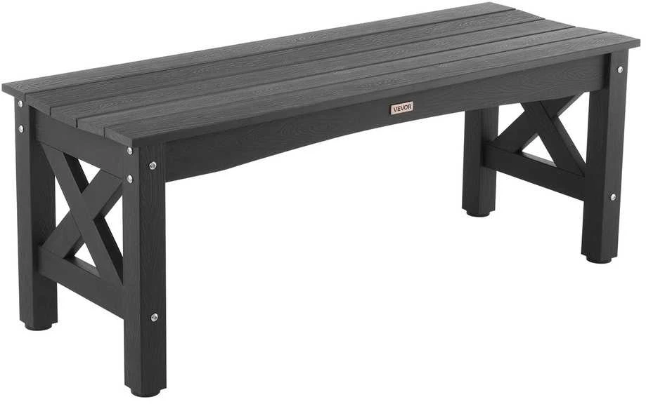 VEVOR Lauko suoliukas 113 cm, plastikinis, 272 kg, juodas