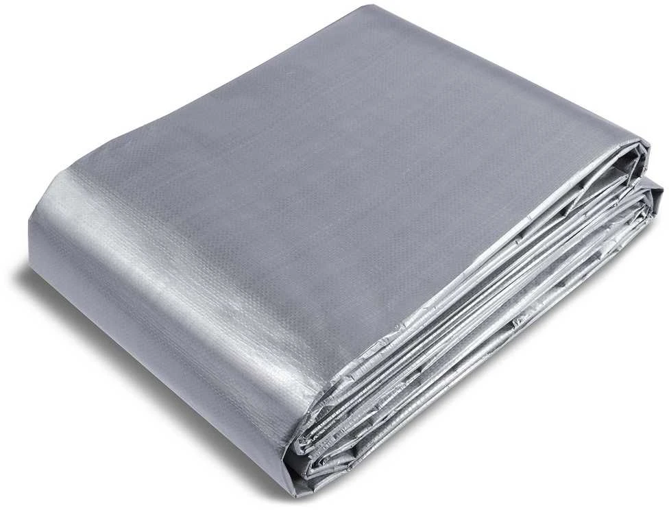 Atspari vandeniui tentas 6.09x9.14m, 10mil plastikinė plėvelė, daugiafunkcinis, atsparus plyšimui, sidabrinis-rudas, tvirtas brezentas, lauko danga, apsauginė plėvelė