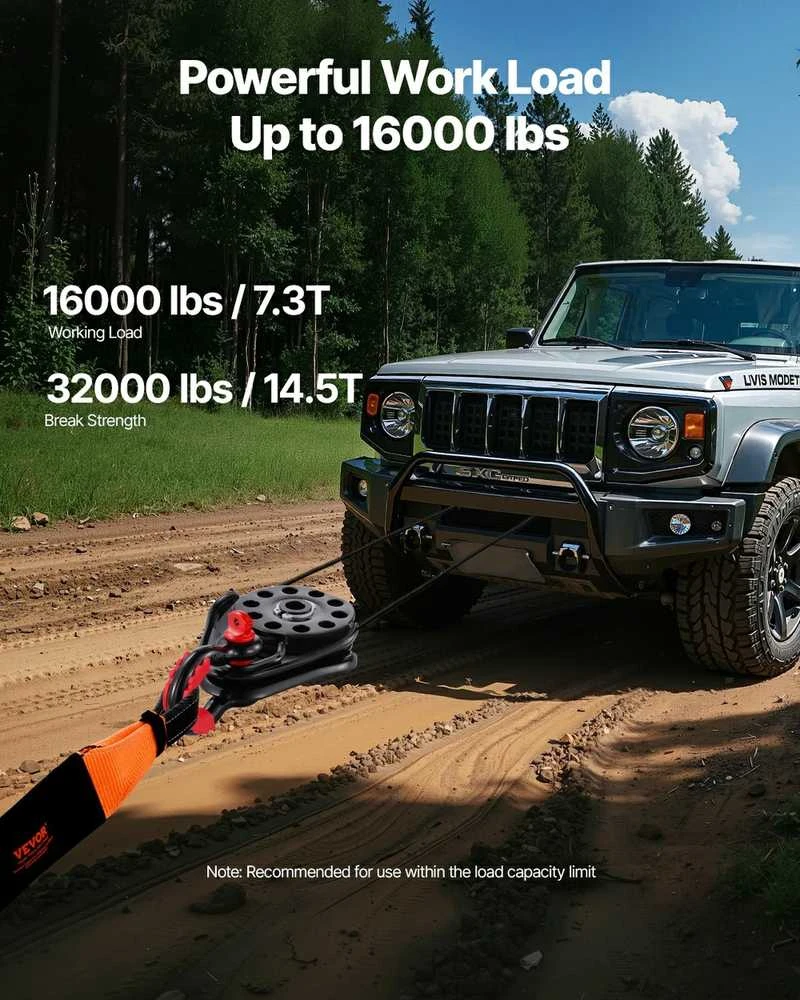 Atstatymo skriemulinis blokas ATV UTV, 14.5 tonos, sunkiosios paskirties skriemulinis blokas, gervės skriemulys