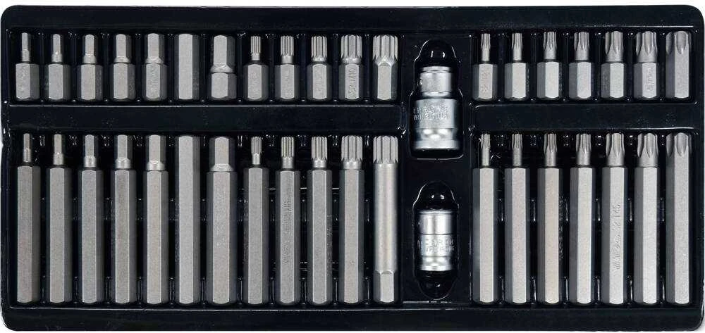 Atsuktuvų antgalių rinkinys, šešiabriauniai, torx, spline, 40 dalių, mechaniniai įrankiai