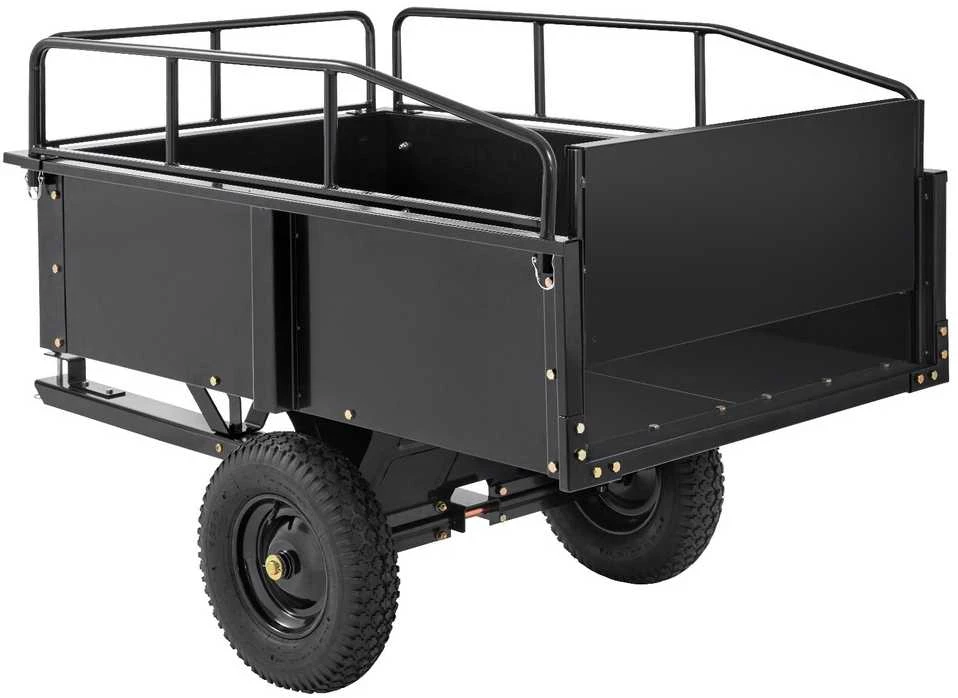 ATV priekaba savivartė, 750 lbs / 340 kg, 0.42 m³, nuimamais bortais, sodo, traktoriaus