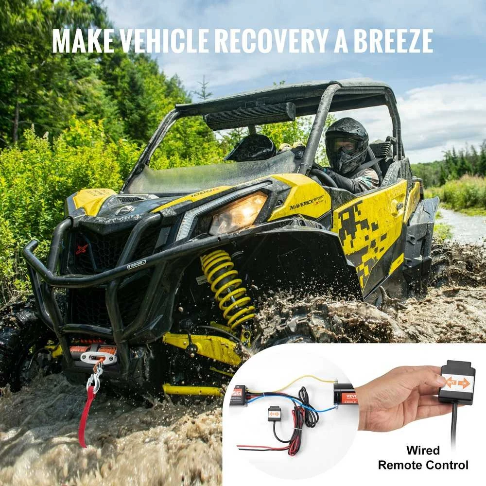 ATV UTV Elektrinė Gervė, Sintetinis Lynas, Atspari Vandeniui, Laidinis Nuotolinio Valdymo Pultas, Didelio Galingumo Gervė Visureigiams, Transporto Priemonių Atkūrimo Gervė