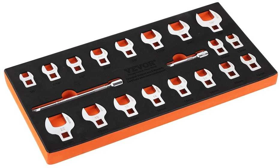 Atvirų veržliarakčių rinkinys, 20 dalių su prailginimo strypais, metriniai dydžiai, atvirų veržliarakčių rinkinys automobilių remontui