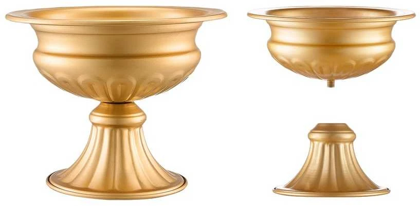 Auksinis metalinis gėlių stovas vestuvių stalui, 16 cm gėlių vaza, elegantiška vestuvių puošmena, dekoratyvinė metalinė vaza, renginių dekoras