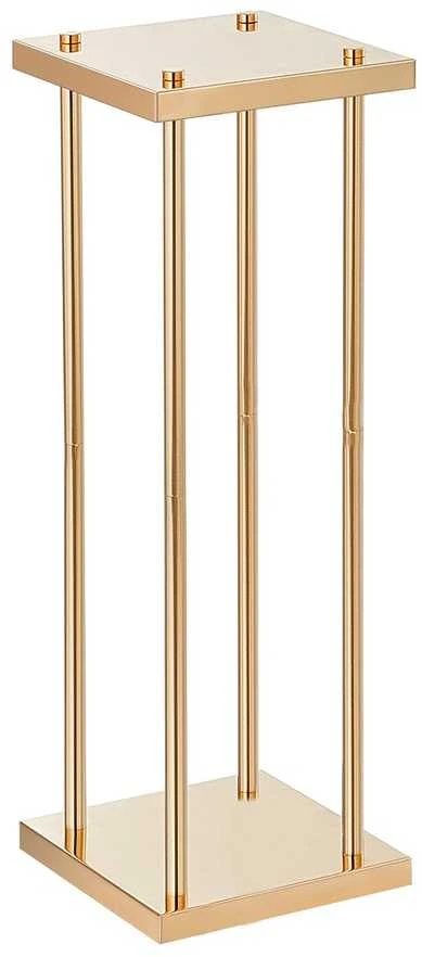 Aukso metalinis kolonų formos vestuvių gėlių stovas, 4 dalių, 80 cm