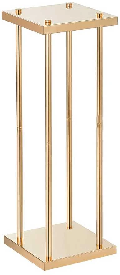 Aukso metalinis kolonų formos vestuvių gėlių stovas, 4 dalių, 80 cm