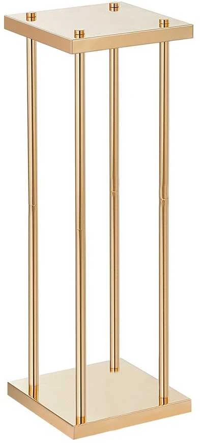 Aukso metalinis kolonų formos vestuvių gėlių stovas, 4 dalių, 80 cm