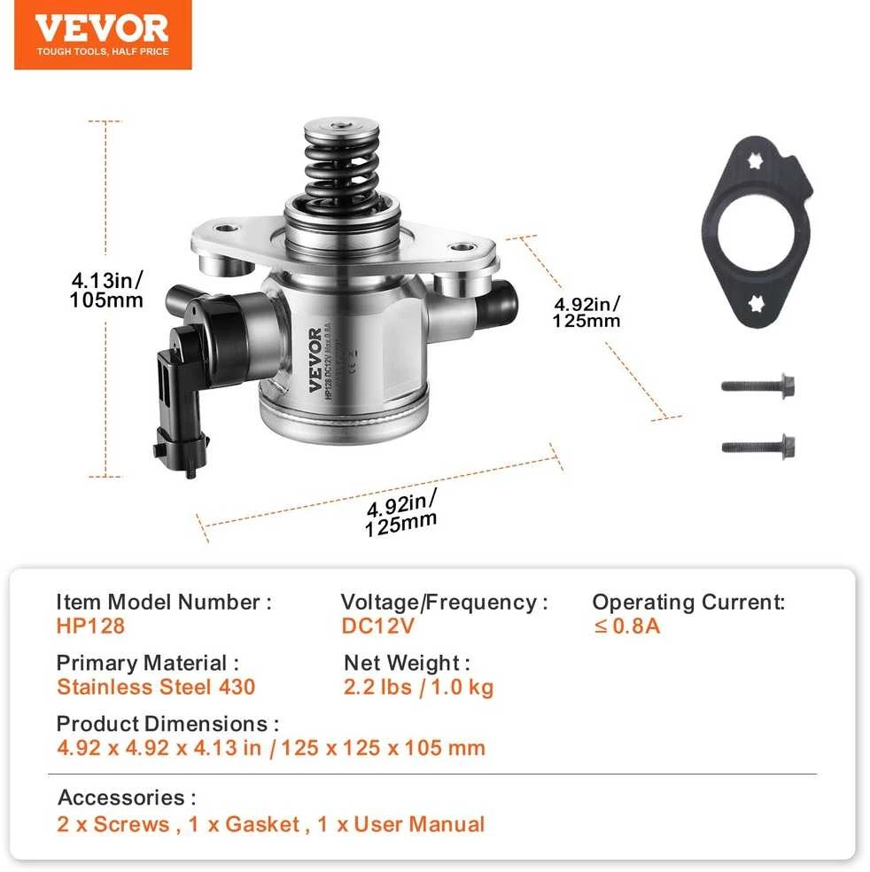 Aukšto slėgio kuro siurblys, 50–80 l/val. debitas, 0.5 MPa slėgis, kuro siurblys Buick Lacrosse, kuro siurblys Chevrolet Captiva Sport, kuro siurblys GMC Terrain