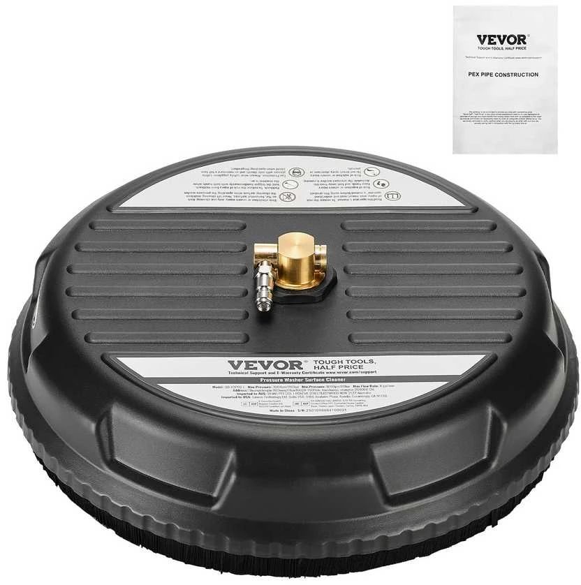 Aukšto slėgio plovimo paviršiaus valytuvas 385 mm, su 4 ratais, maks. 3000 PSI, plastikinis juodas paviršiaus valytuvas, aukšto slėgio plovimo priedas