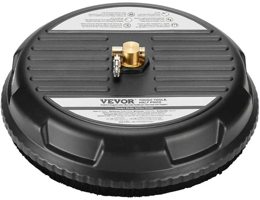 Aukšto slėgio plovimo paviršiaus valytuvas 385 mm, su 4 ratais, maks. 3000 PSI, plastikinis juodas paviršiaus valytuvas, aukšto slėgio plovimo priedas