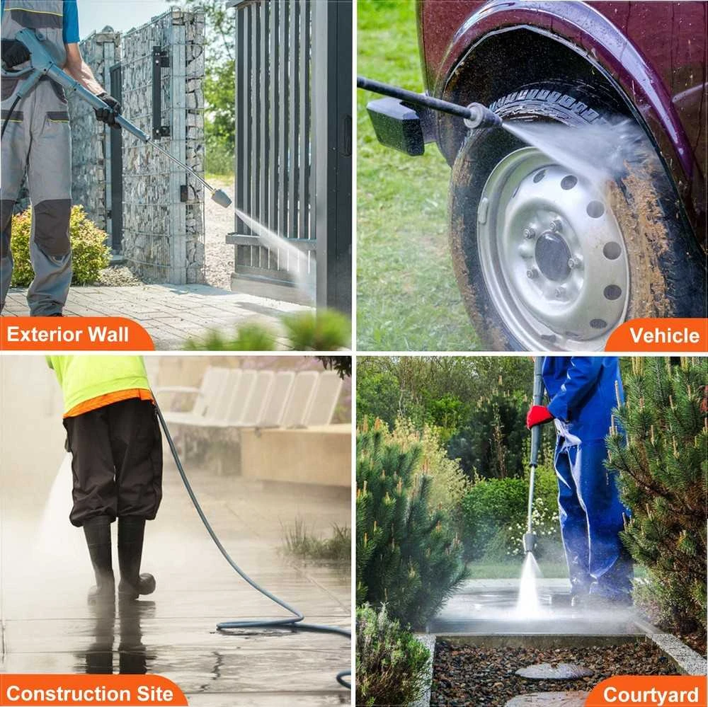 Aukšto slėgio plovimo siurblys, horizontali ašis 19 mm, 234 bar maksimalus slėgis, 9.5 LPM srautas, pakaitinis siurblio komplektas, valymo darbams, platus suderinamumas, sodo technikos dalys