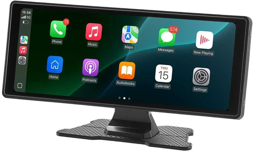 Automagnetola 10" CarPlay Android Auto, Galinio ir Priekinio Vaizdo Kamera, Nešiojama Automobilio Multimedija