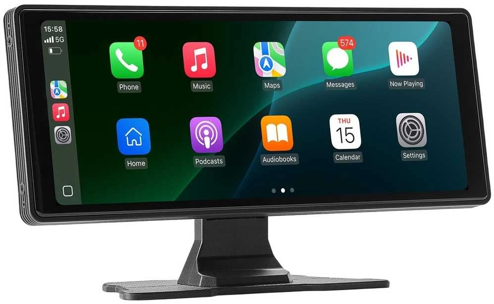 Automagnetola 10" CarPlay Android Auto, Galinio ir Priekinio Vaizdo Kamera, Nešiojama Automobilio Multimedija