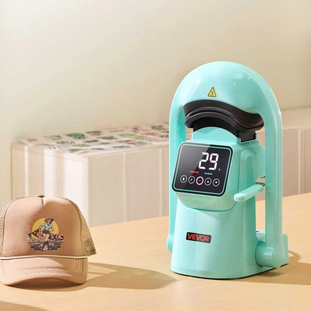 Automatinė kepurių terminio presavimo mašina, kepurių spausdinimui, su jutikliniu ekranu, automatiniu atleidimu, puikiai tinka „pasidaryk pats“ kepurių personalizavimui