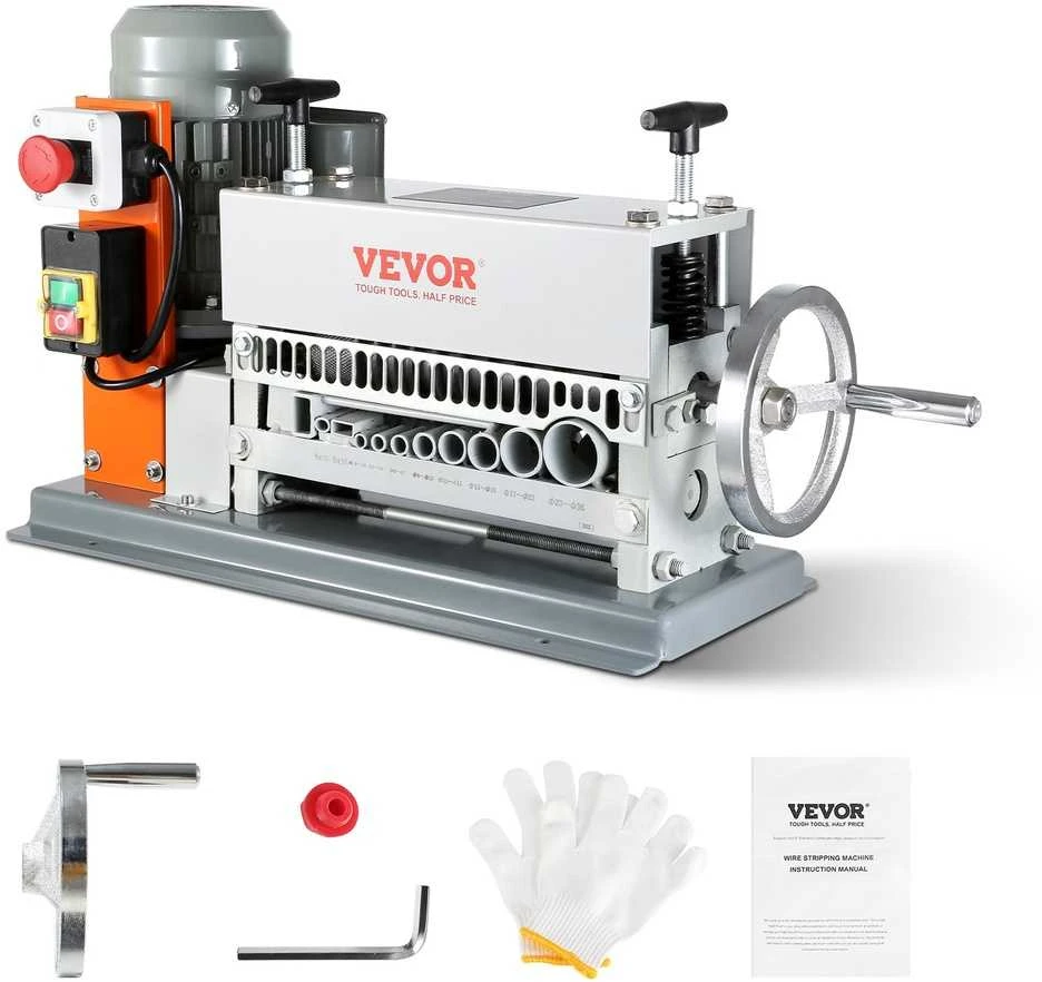 Automatinė vielos nuizoliavimo mašina 1.5-40 mm, vario atliekų perdirbimui, elektrinė, kabelių lupiklis, laidų skutiklis