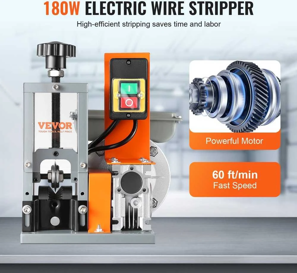 Automatinė vielos nuizoliavimo mašina, 180 W, 1.5-30 mm, kabelių nulupiklis, vario atliekų perdirbimo įrankis, laidų skutiklis