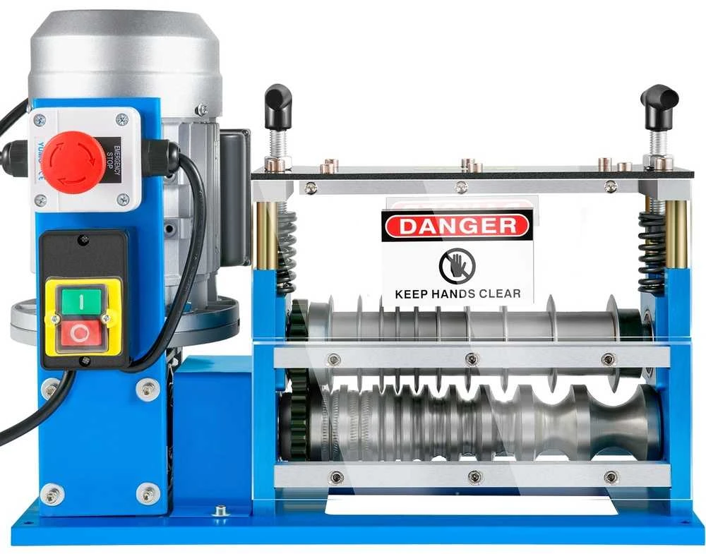 Automatinis laidų nuėmimo įrenginys, vario perdirbimui, 30 m/min + kabelių valiklis, nužievelis