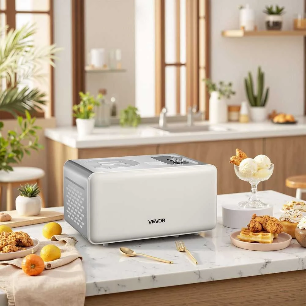 VEVOR 2 litrų automatinis ledų gamintojas su kompresoriumi