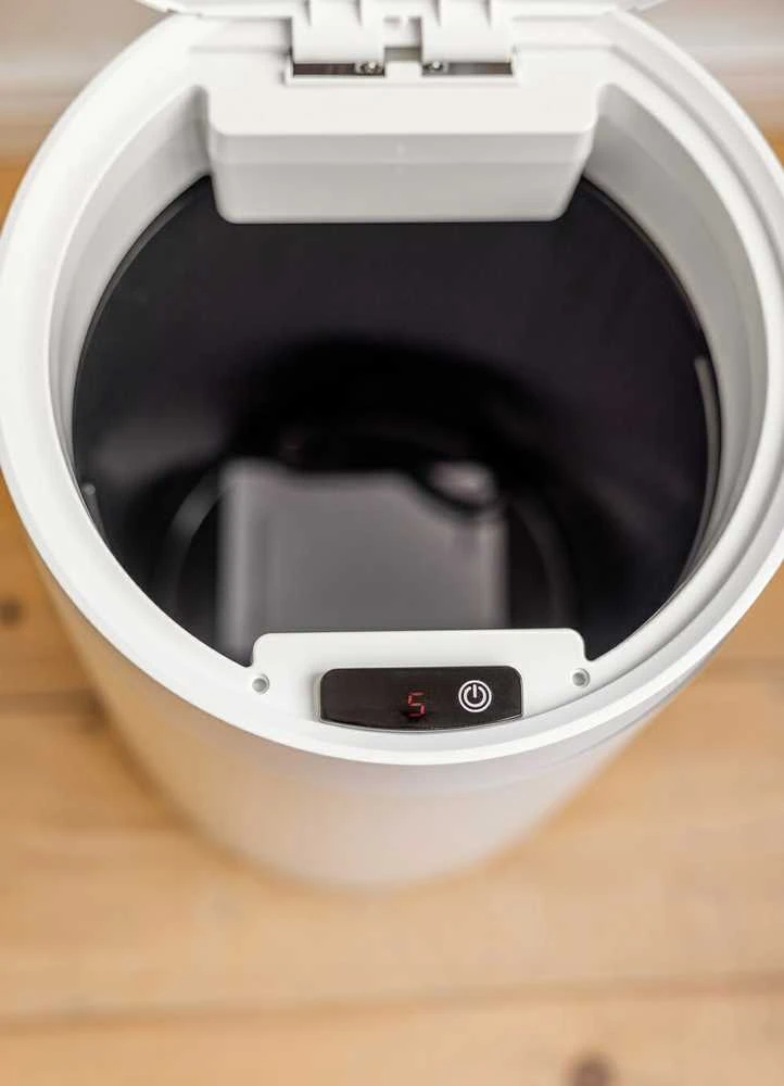 Automatinis šiukšliadėžė, balta, sensorinė, 17 l, virtuvės, bekontaktis, jutiklinė šiukšlinė