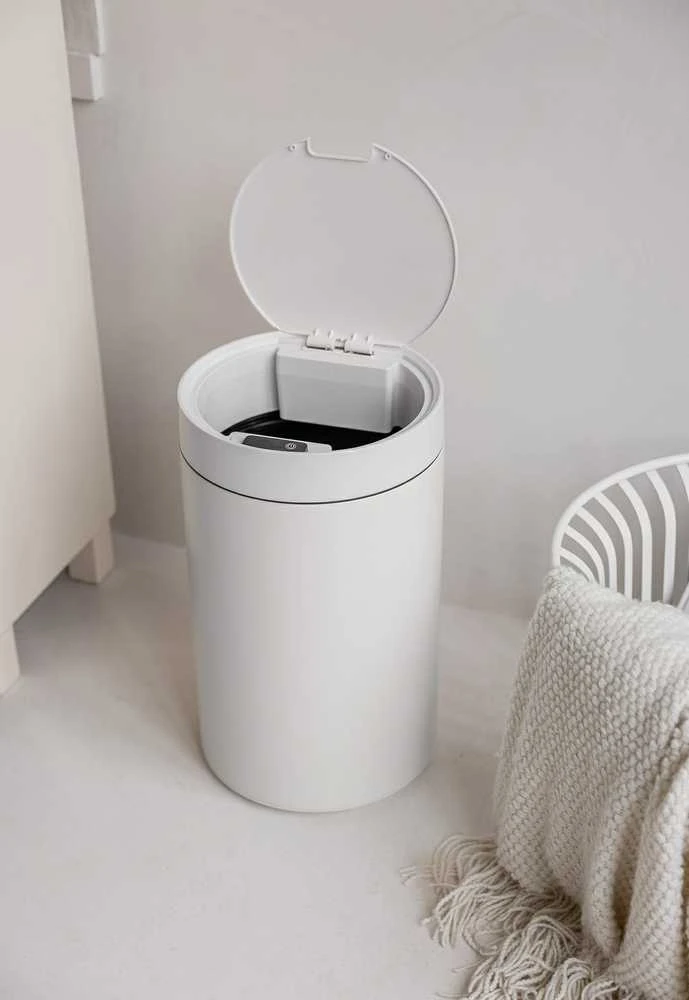 Automatinis šiukšliadėžė, balta, sensorinė, 17 l, virtuvės, bekontaktis, jutiklinė šiukšlinė