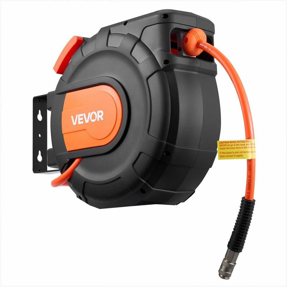 Automatiškai susivyniojanti oro žarnos ritė, 15m PVC žarna, automatinis pervyniojimas, 180° pasukamas laikiklis garažams dirbtuvėms, oro kompresoriaus žarnos ritė, sieninė lubinė žarnos ritė, pneumatinė žarna