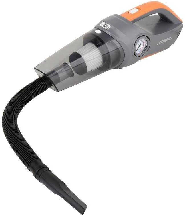 Automobilinis dulkių siurblys su kompresoriumi, 12V 80W, belaidis dizainas, HEPA filtras, LED lemputė