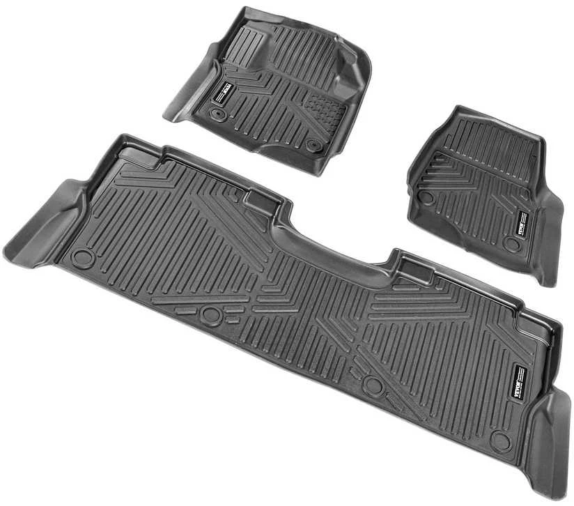 Automobilio grindų kilimėliai, skirti Ford F-250, F-350, F-450, 3 dalių rinkinys, vandeniui atsparūs automobilio grindų kilimėliai, neslystantys automobilio grindų kilimėliai
