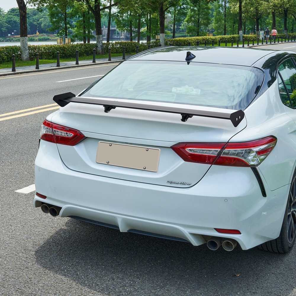 Automobilio spoileris, GT sparnas, universalus vieno denio, reguliuojamas lengvas aliuminis, juodas lenktyninis spoileris JDM drift