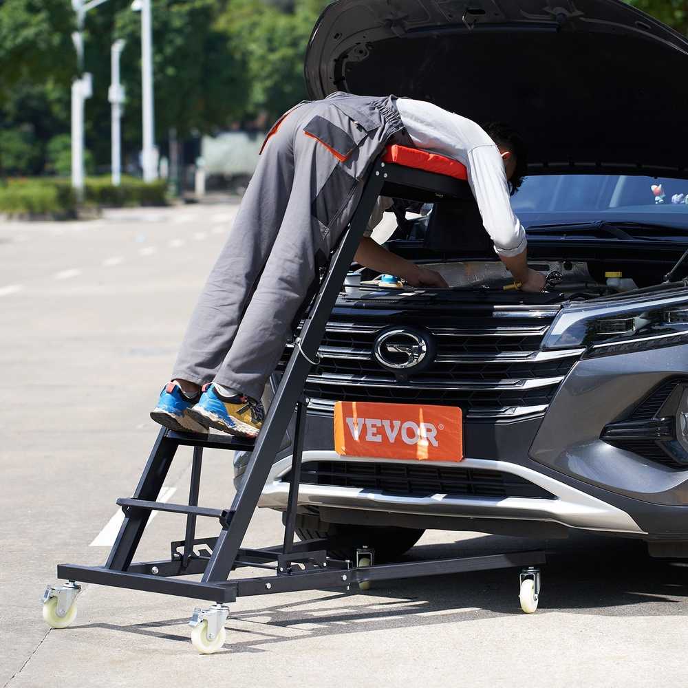 Automobilių Viršutinė Gulimėlė variklio remontui, reguliuojamas aukštis, tvirta viršutinė gulimėlė, sulankstoma gulimėlė