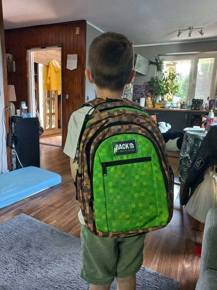 Back up Mokyklinė kuprinė Minecraft, žalia/ruda