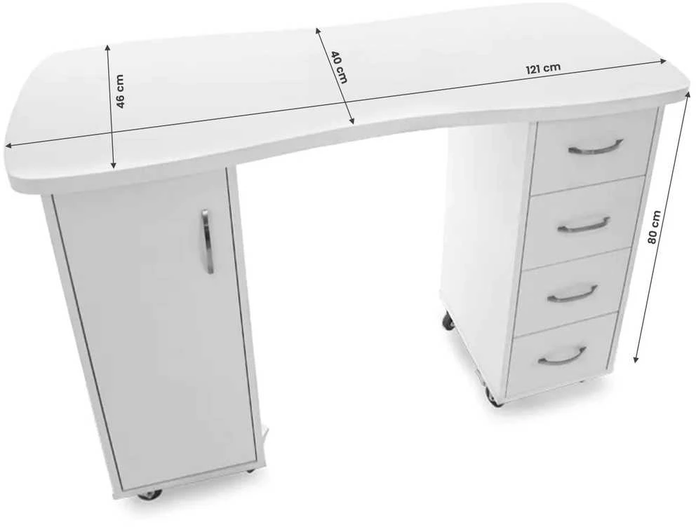 Activeshop Kosmetologinis stalas CABINETS Baltas