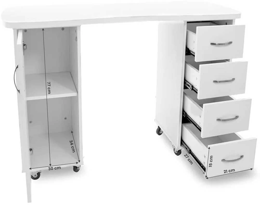 Activeshop Kosmetologinis stalas CABINETS Baltas