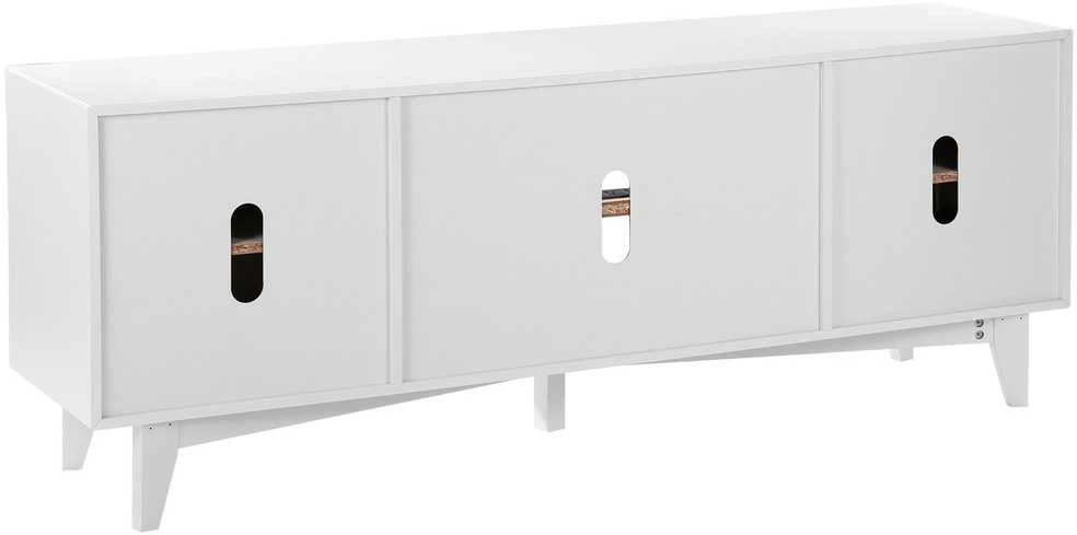 TV staliukas VEVOR Rattan televizoriaus stovas 191 cm baltas