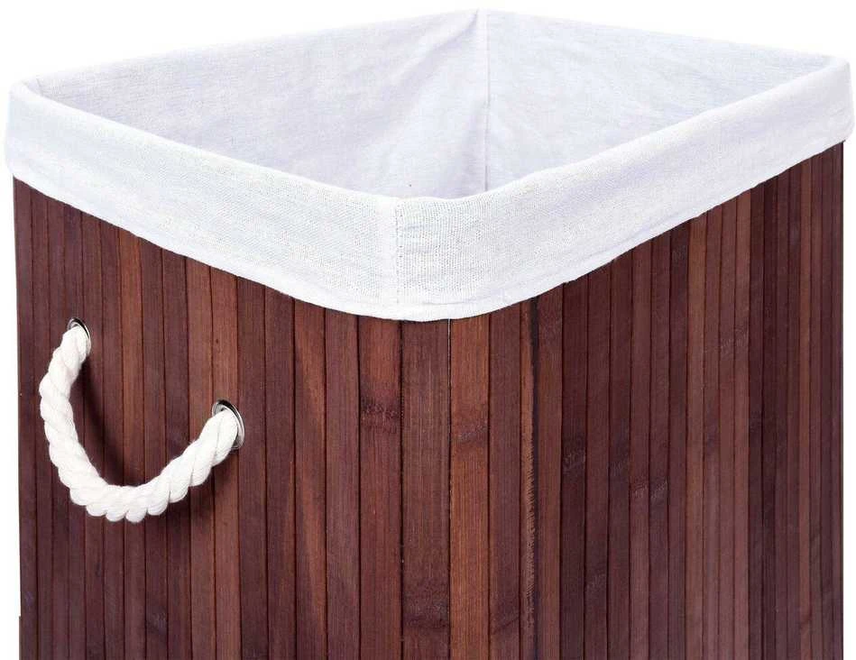 Bambuko skalbinių krepšys su dangčiu Soren 80L wenge, Bambuko skalbinių krepšys su dangčiu SOREN 80L wenge