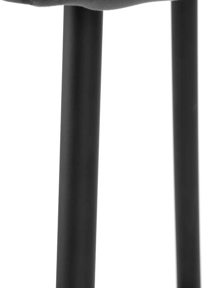 Baro kėdė, grafito velvetas, dygsniuota sėdynė, metalinės kojos, 111 cm aukščio virtuvės baro taburetė, pusbario kėdė