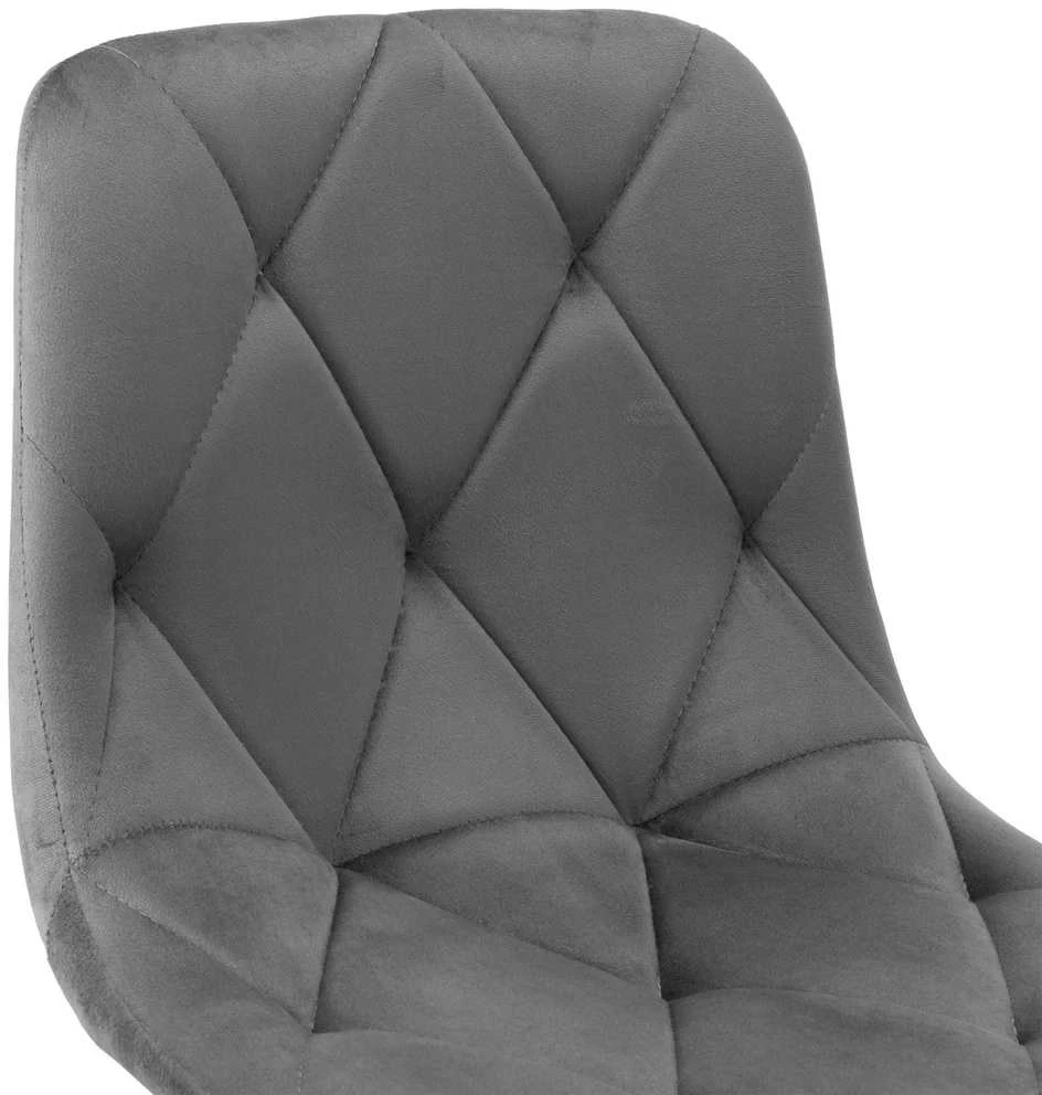 Baro kėdė, grafito velvetas, dygsniuota sėdynė, metalinės kojos, 111 cm aukščio virtuvės baro taburetė, pusbario kėdė