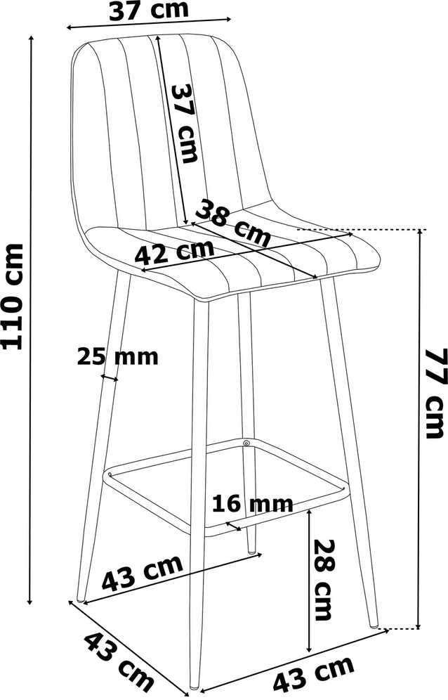 Baro kėdė Toronto, juoda velvetinė, reguliuojamo aukščio, 120 kg, virtuvės baro kėdė, pusbario kėdė, aukšta kėdė