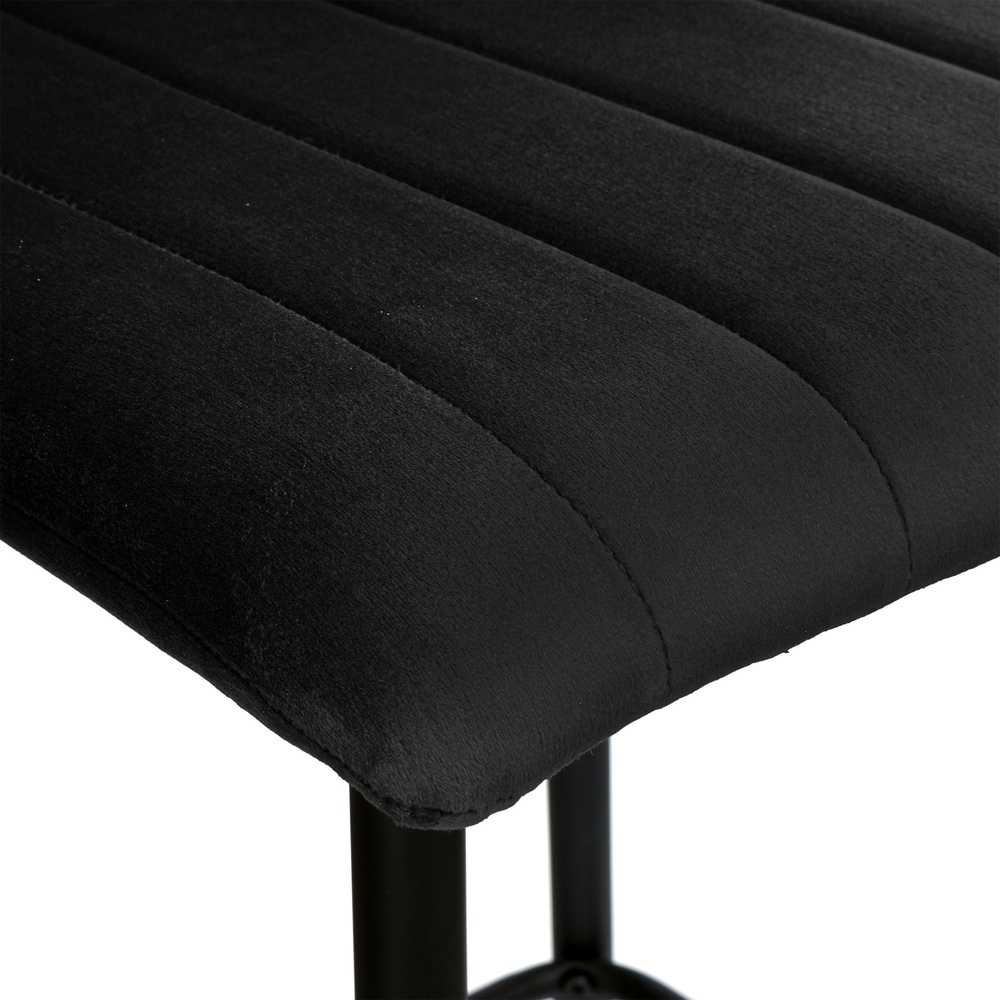 Baro kėdė Toronto, juoda velvetinė, reguliuojamo aukščio, 120 kg, virtuvės baro kėdė, pusbario kėdė, aukšta kėdė