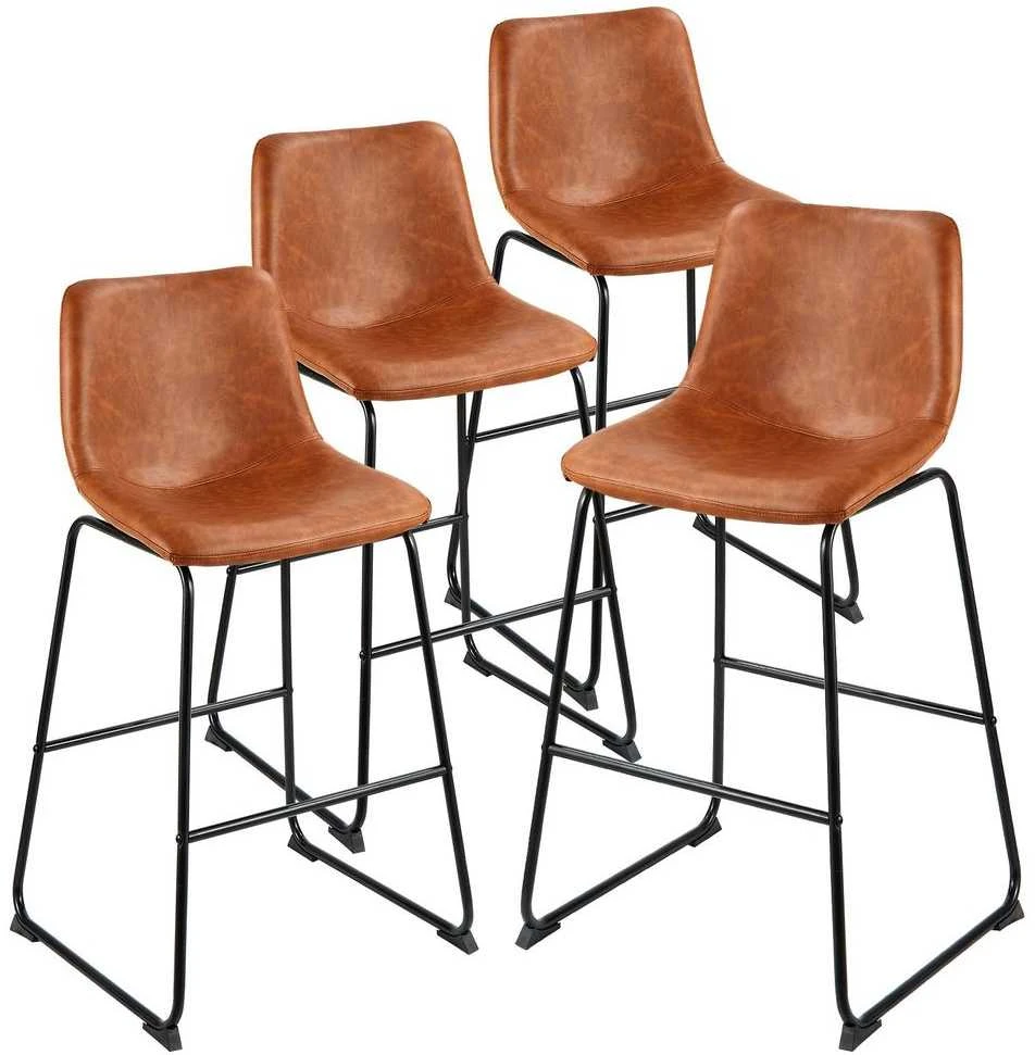 VEVOR modernios rudos baro kėdės komplektas (4 vnt.)