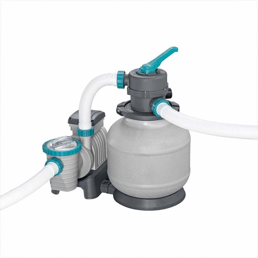 Baseino smėlio filtro siurblys, didelis srautas 8327 l/h, antžeminiams baseinams, 6 padėčių vožtuvas, su pirminiu filtru