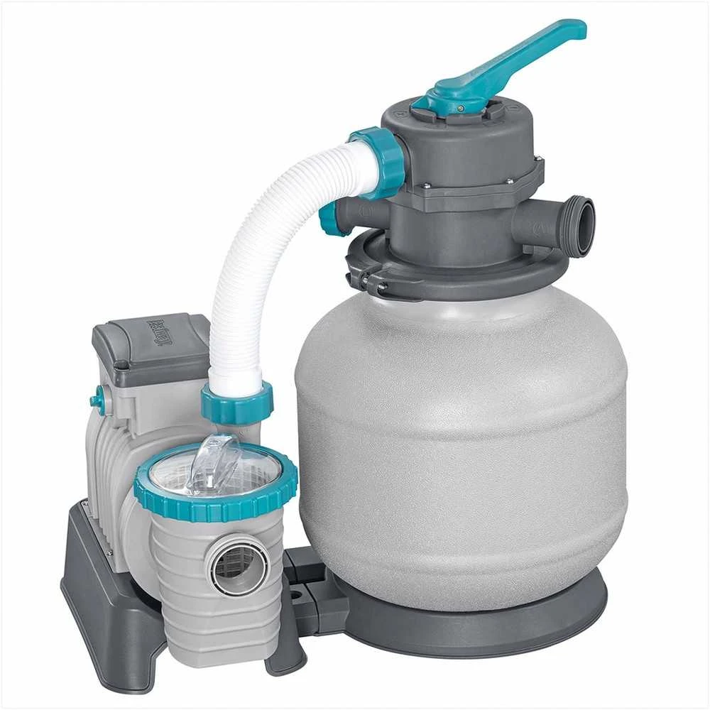 Baseino smėlio filtro siurblys, didelis srautas 8327 l/h, antžeminiams baseinams, 6 padėčių vožtuvas, su pirminiu filtru