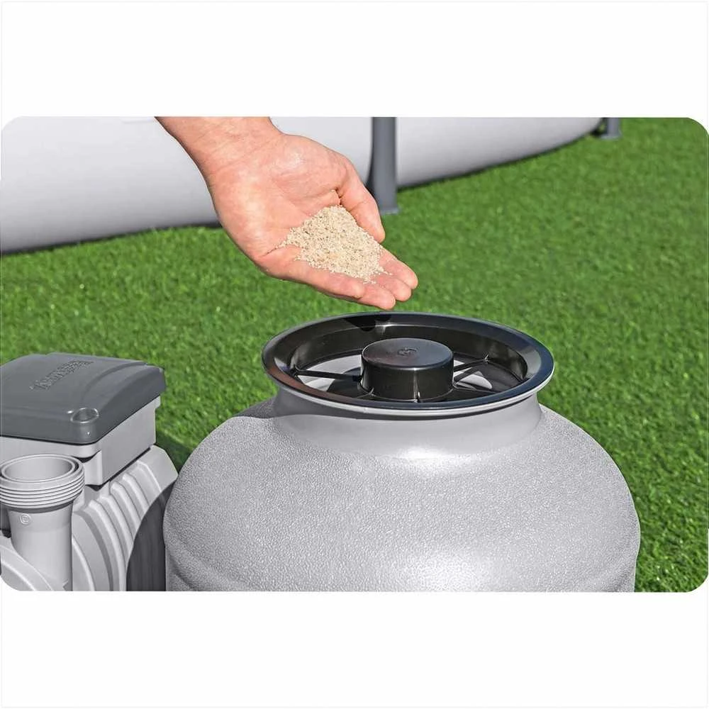 Baseino smėlio filtro siurblys, didelis srautas 8327 l/h, antžeminiams baseinams, 6 padėčių vožtuvas, su pirminiu filtru