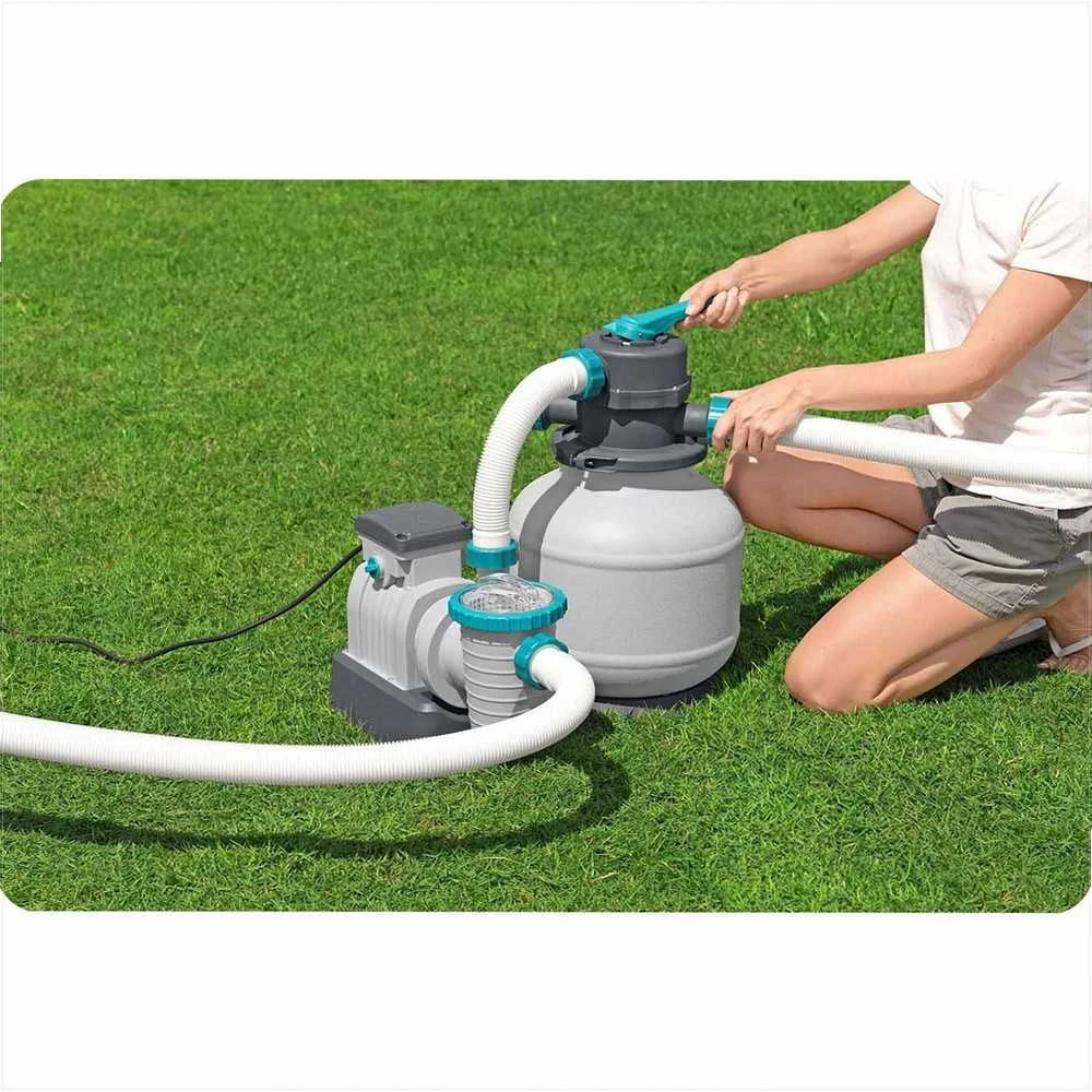 Baseino smėlio filtro siurblys, didelis srautas, antžeminiams baseinams, su 25 kg smėlio