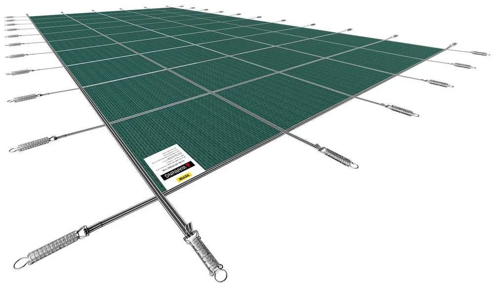Baseino uždangalas 4.9x11m, stačiakampis tinklelis, žieminis baseino uždangalas, apsauginis baseino užklotas