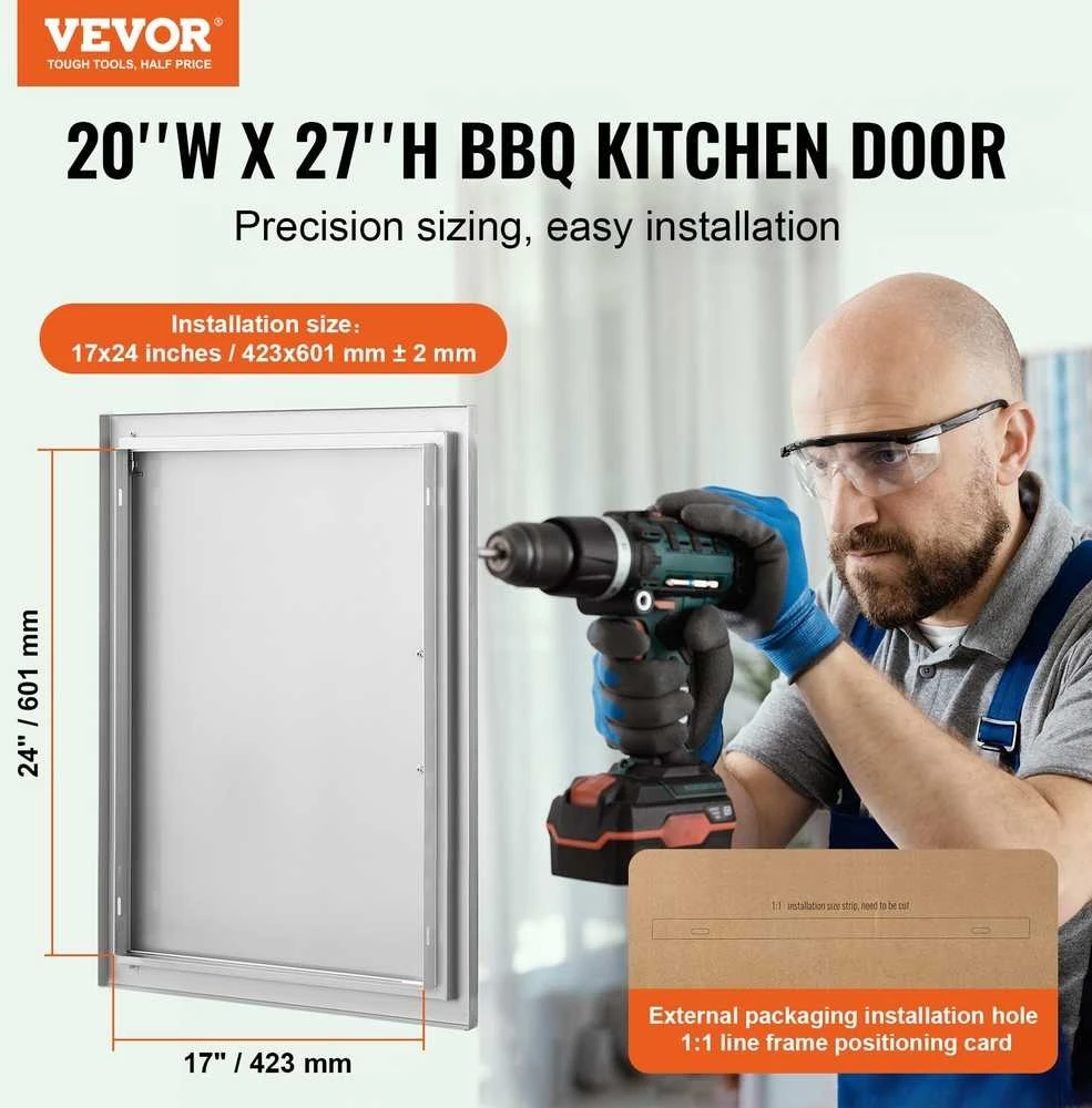 VEVOR Lauko virtuvės durys 508x686 mm