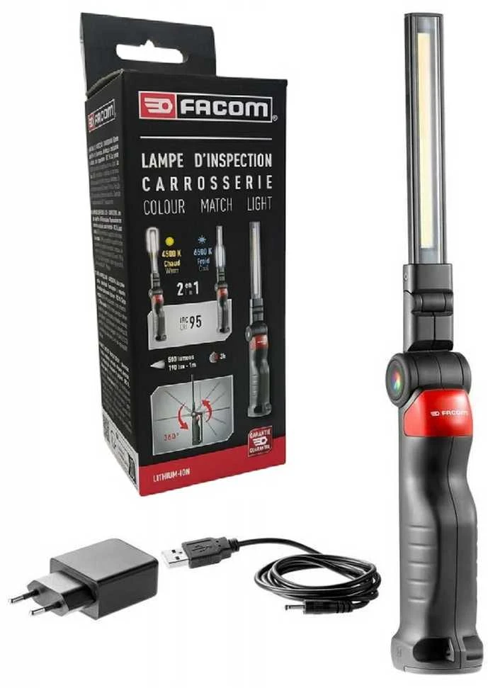 Belaidis LED darbo šviestuvas, 360° pasukamas, dviguba spalvos temperatūra, aukštas CRI, skirtas automobilių ir kėbulų remontui