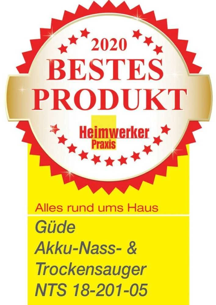 GÜDE Belaidis šlapio ir sauso valymo dulkių siurblys, 20L nerūdijančio plieno bakas, su priedais, namams ir garažui, galingas siurbimo vakuumas